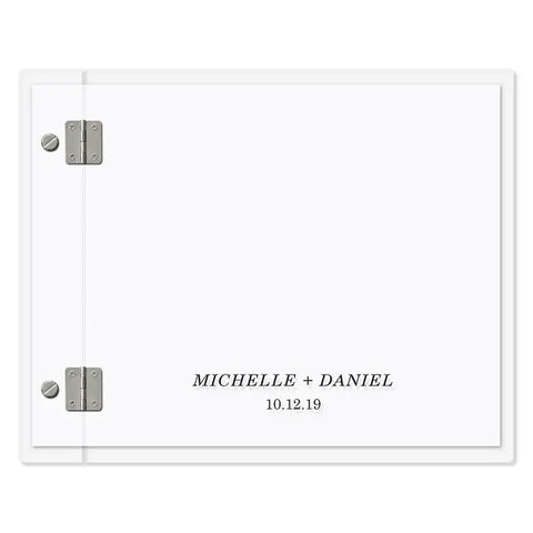 Personalized Clear Acrylic Polaroid Wedding Guest Book - Classic Couple