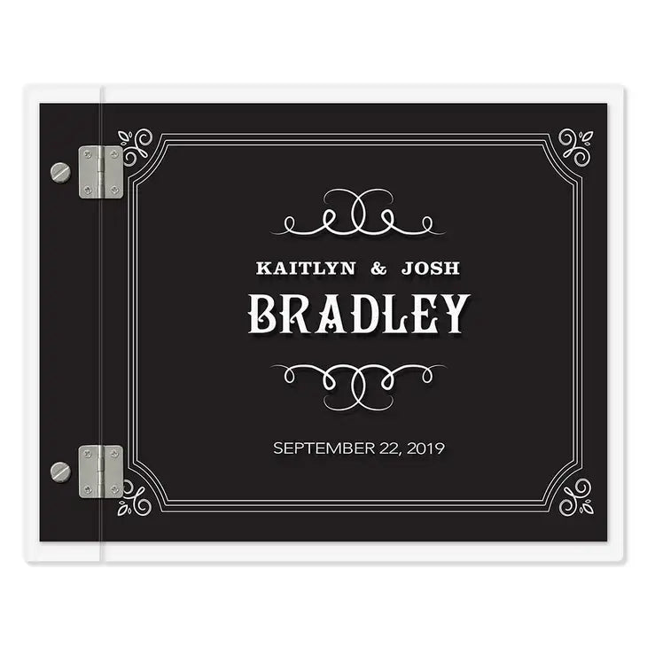 Personalized Clear Acrylic Polaroid Wedding Guest Book - Chalkboard