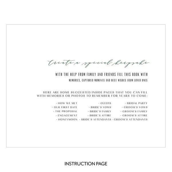 Personalized Clear Acrylic Wedding Guest Book - Modern Couple Greenery