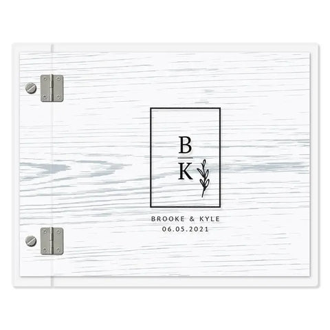 Personalized Clear Acrylic Polaroid Wedding Guest Book - Rustic