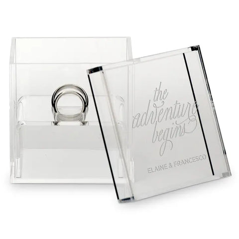 Personalized Clear Acrylic Jewelry Box - The Adventure Begins