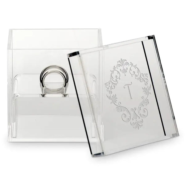 Personalized Clear Acrylic Jewelry Box - Classic Filigree