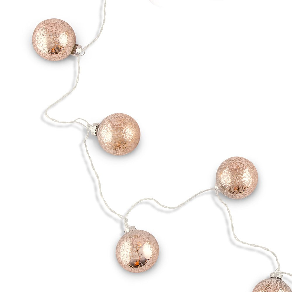 Decorative Battery-Operated LED String Lights - Gold Mercury Globe