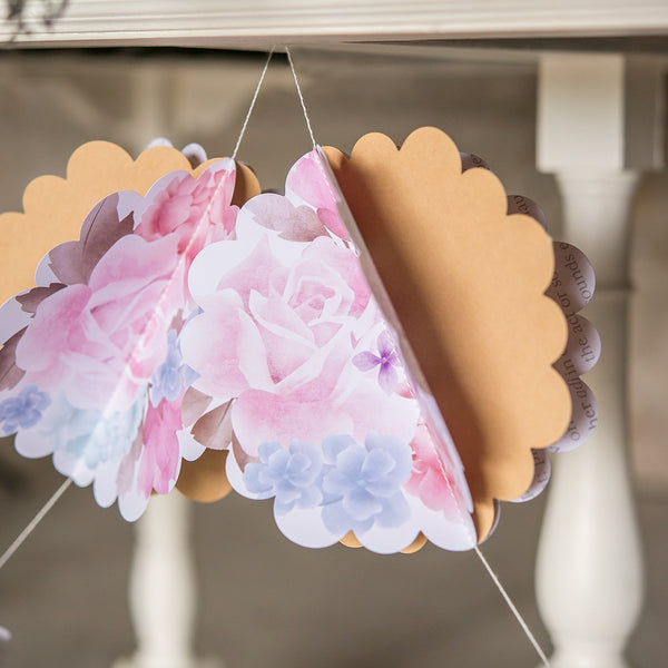 3D Floral Print Paper Garland