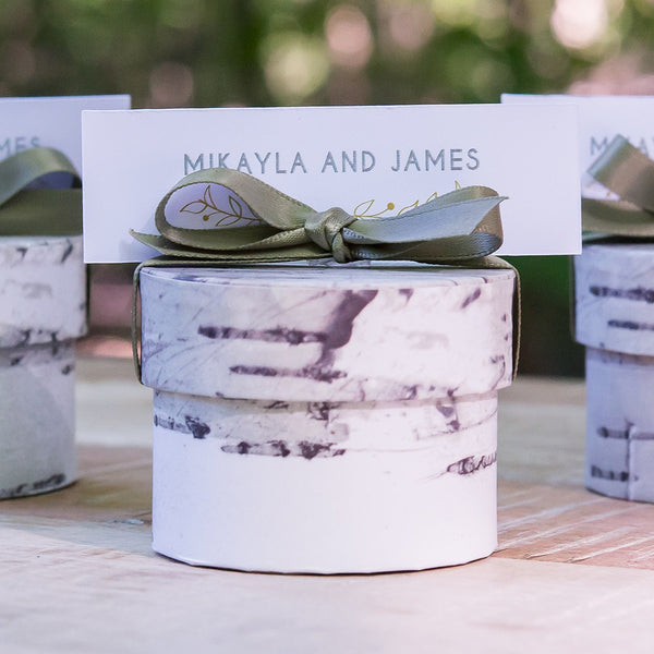 Birch Circular Favor Box - Set of 6