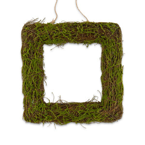 Faux Moss And Wicker Square Frame - Medium