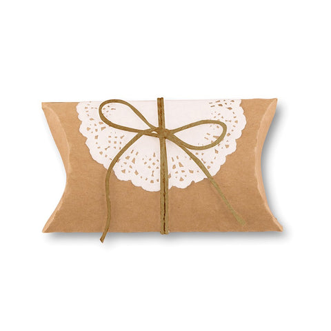 Kraft Favor Box With Lace Wrapper