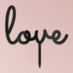 Love Acrylic Cake Topper - Black