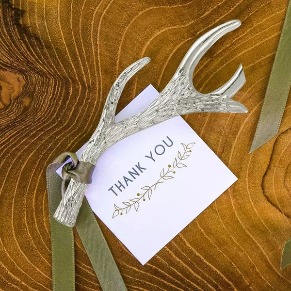 Silver Bottle Opener Favor- Set of 6 - Antler