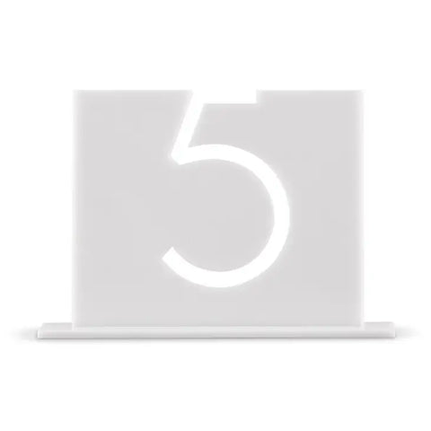 White Acrylic Table Number - Top Aligned Style