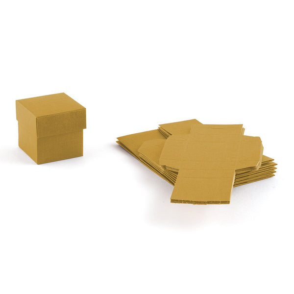 Lustrous Gold Favor Box With Lid - Set of 10