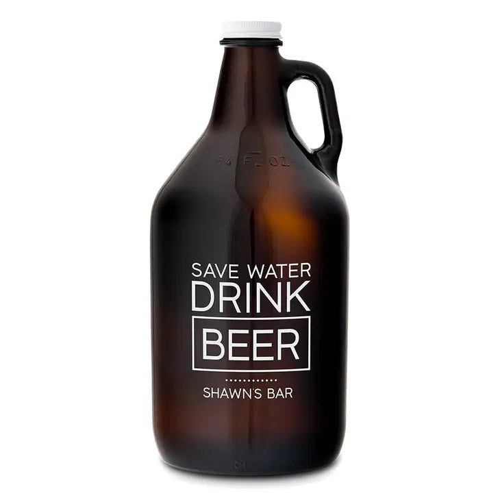 Personalized Glass Beer Growler - Drink Beer Print