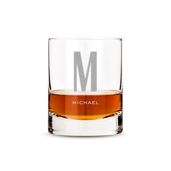 Personalized Whiskey Glass - Single Monogram Initial