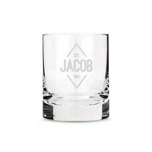 Personalized Whiskey Glass - Diamond Emblem