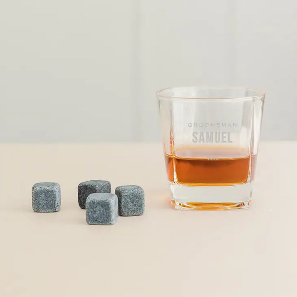 Square 8 Oz. Whiskey Glass Gift Box Set - Groomsmen Reserve