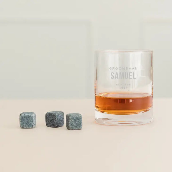 Round 11 Oz. Whiskey Glass Gift Box Set - Groomsman Reserve