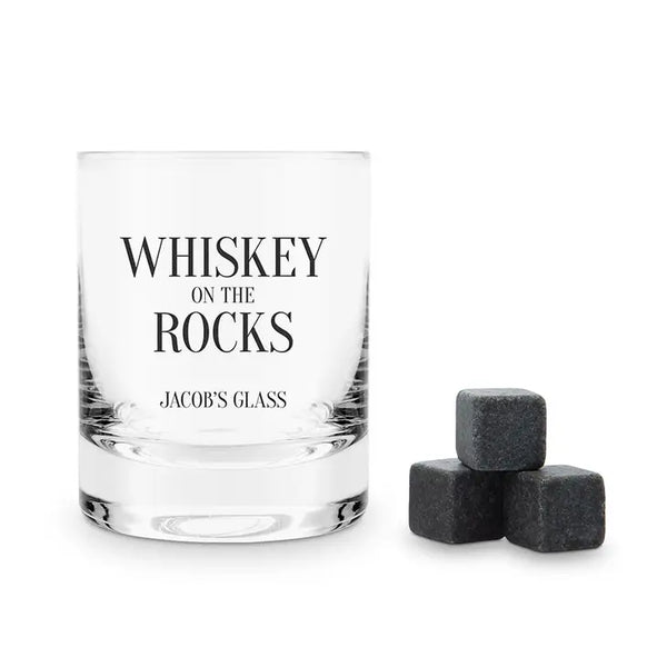 Round 11 Oz. Whiskey Glass Gift Box Set - On The Rocks