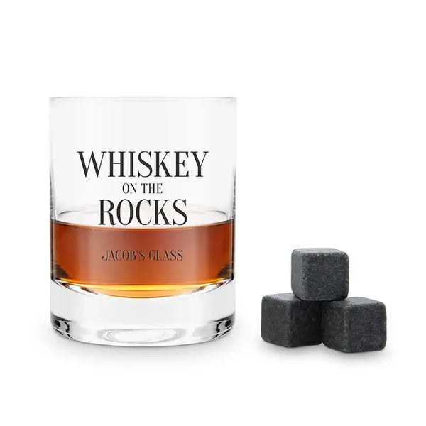 Round 11 Oz. Whiskey Glass Gift Box Set - On The Rocks