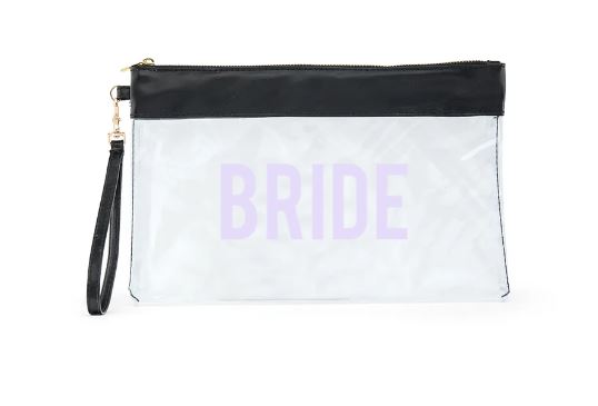 Large Clear Plastic Makeup Bag - Bride