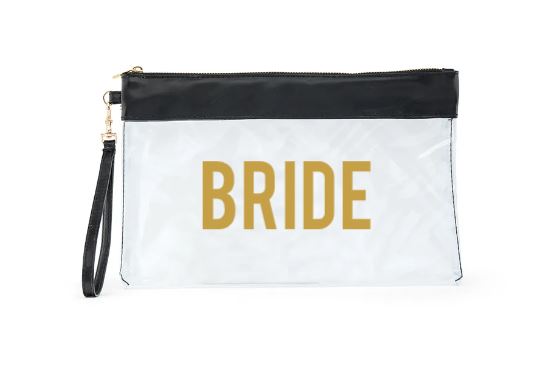 Large Clear Plastic Makeup Bag - Bride