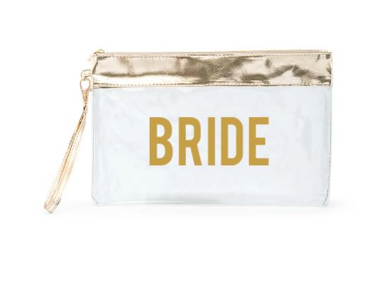 Large Clear Plastic Makeup Bag - Bride