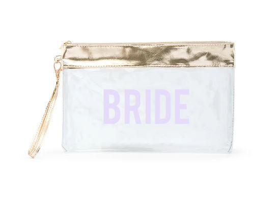 Large Clear Plastic Makeup Bag - Bride