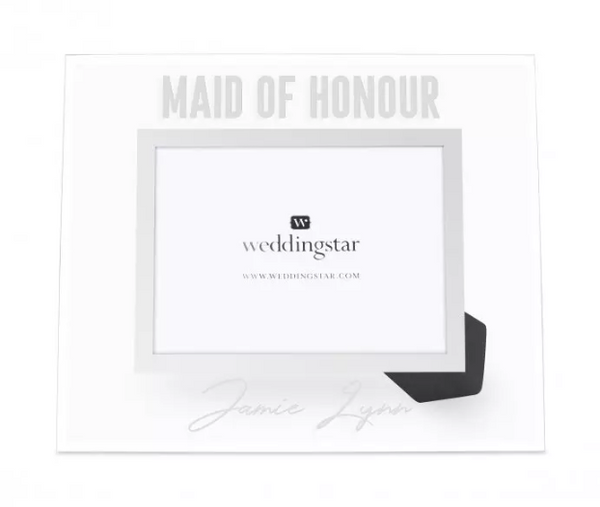 Personalized Glass 5” x 7” Picture Frame - Maid of Honour