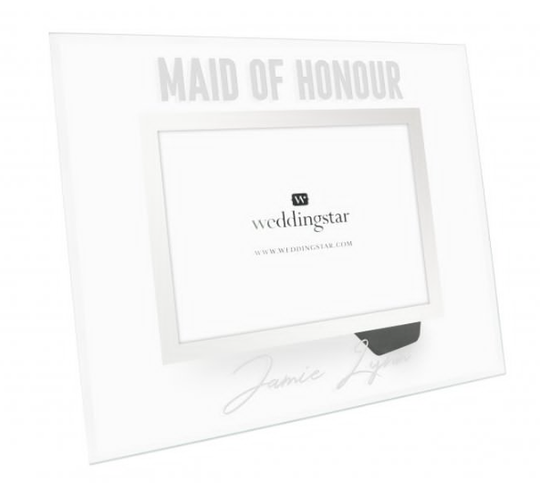 Personalized Glass 5” x 7” Picture Frame - Maid of Honour