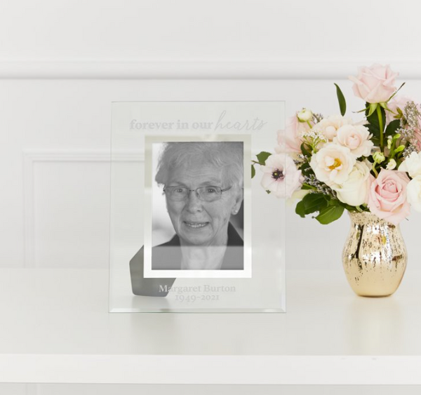 Personalized Glass 5” x 7” Picture Frame - Forever in our Hearts