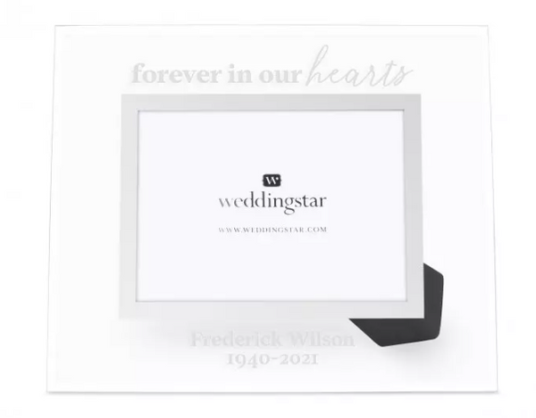 Personalized Glass 5” x 7” Picture Frame - Forever in our Hearts