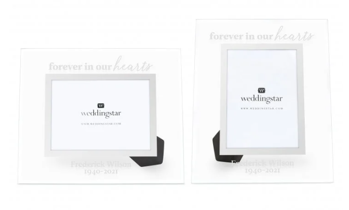 Personalized Glass 5” x 7” Picture Frame - Forever in our Hearts