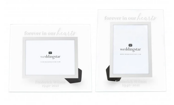 Personalized Glass 5” x 7” Picture Frame - Forever in our Hearts