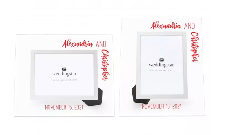 Personalized Glass 5” x 7” Picture Frame - Signature Couple