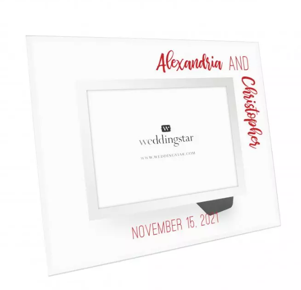 Personalized Glass 5” x 7” Picture Frame - Signature Couple