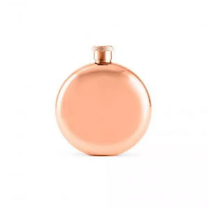 Round Rose Gold Stainless Steel Hip Flask