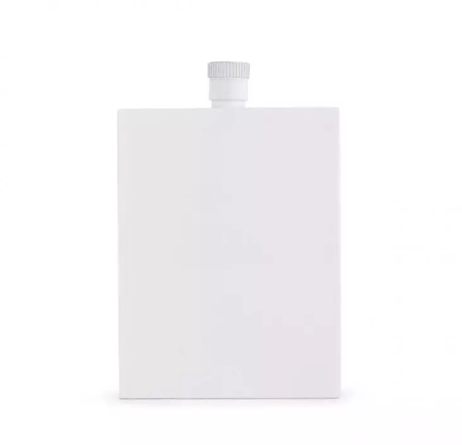 White Stainless Steel Hip Flask - Blank