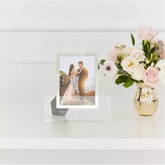 Personalized Glass 5” x 7” Picture Frame - Classic Font