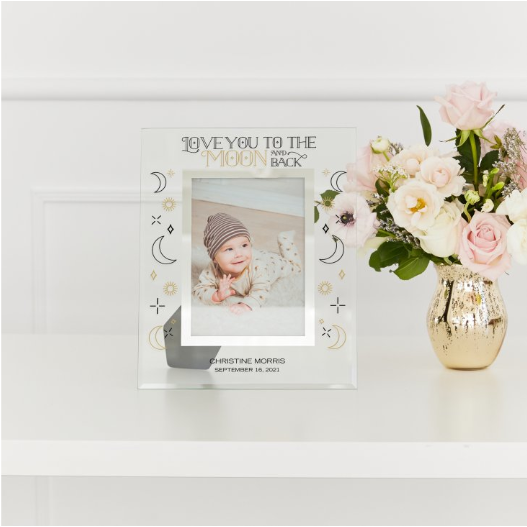 Personalized Glass 5” x 7” Picture Frame - To the Moon and Back