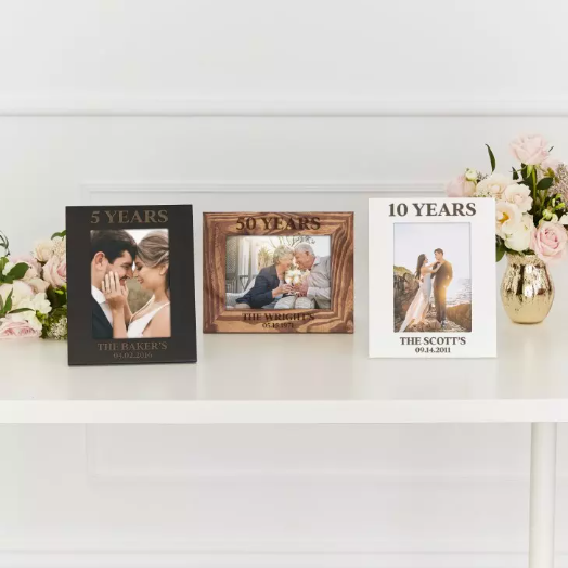 Personalized Wooden 5” x 7” Picture Frame - Anniversary