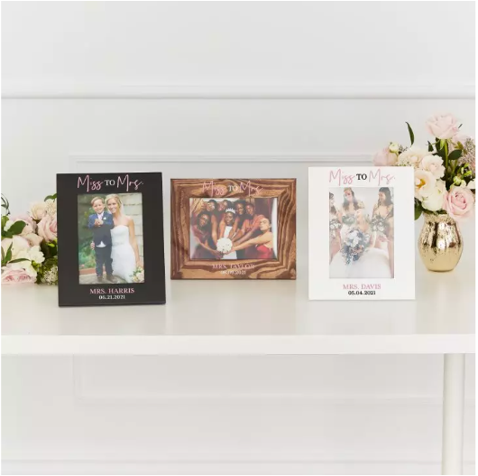 Personalized Wooden 5” x 7” Picture Frame - Miss to Mrs