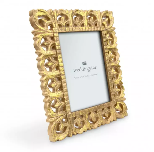 Ornate Wood Large & Small Decorative Picture Frames - Gold - Set of 2