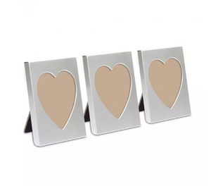 Small Silver Heart Photo Frame Favor - Set of 4