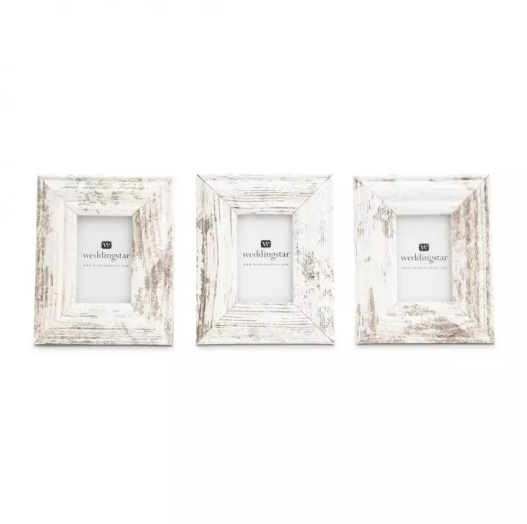 Small 1.75" X 2.5" Distressed Wood Picture Frame - Set of 3