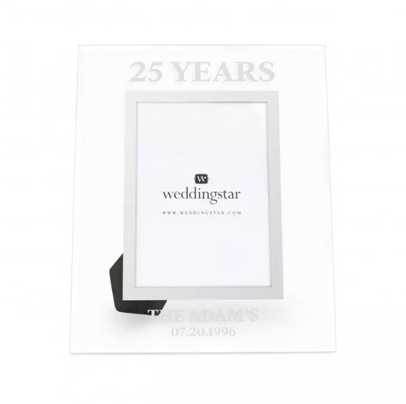 Personalized Glass 5” x 7” Picture Frame - Anniversary