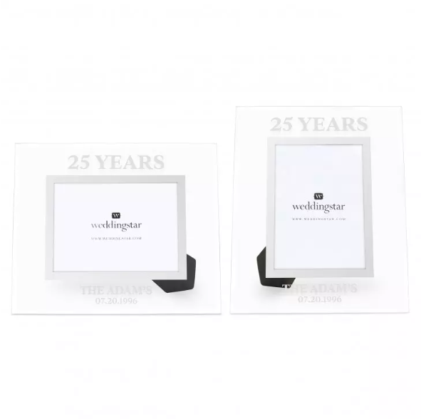 Personalized Glass 5” x 7” Picture Frame - Anniversary