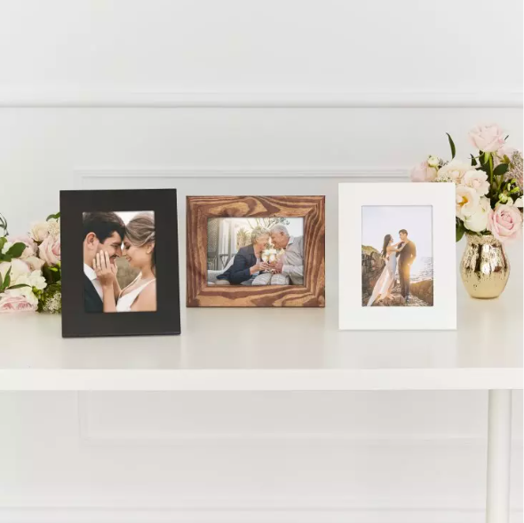 Wooden 5” x 7” Picture Frame - Black, White, or Natural Wood