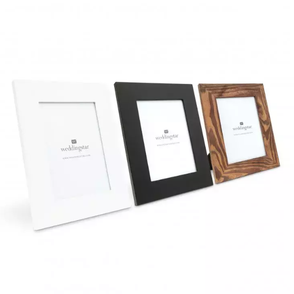 Wooden 5” x 7” Picture Frame - Black, White, or Natural Wood