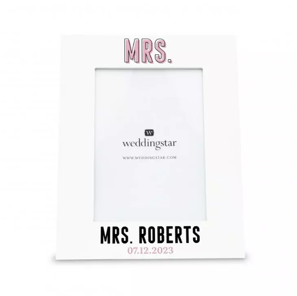 Personalized Wooden 5” x 7” Picture Frame - Mrs.