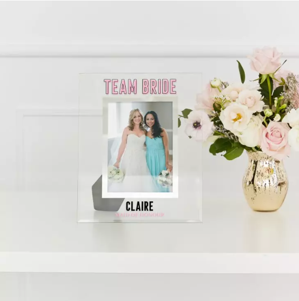 Personalized Glass 5” x 7” Picture Frame - Team Bride