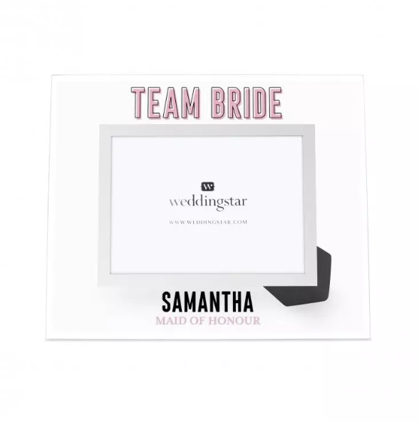 Personalized Glass 5” x 7” Picture Frame - Team Bride